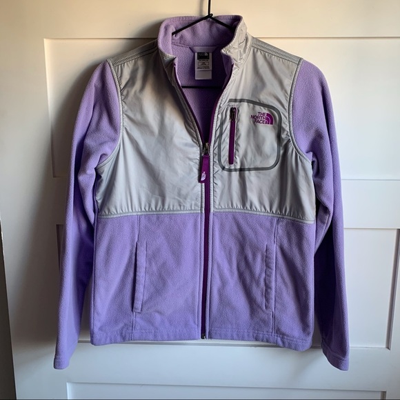 NORTHFACEGUC Purple & Gray Fleece Lg 14/16